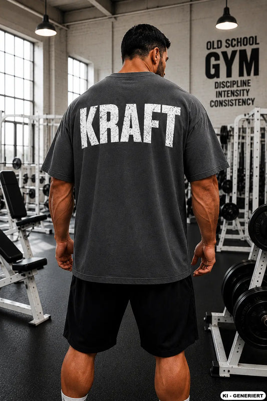KHHC KRAFT Bodybuilder Oversized Washed Grey Shirt